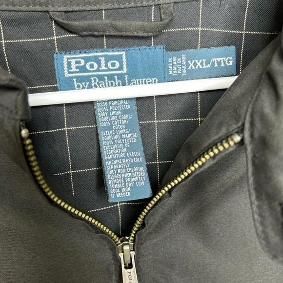 Polo by Ralph Lauren Black Windbreaker Harrington Jacket - Picture 3 of 8